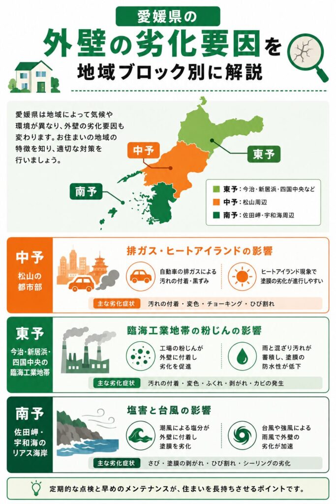 地域で異なる外壁の劣化要因