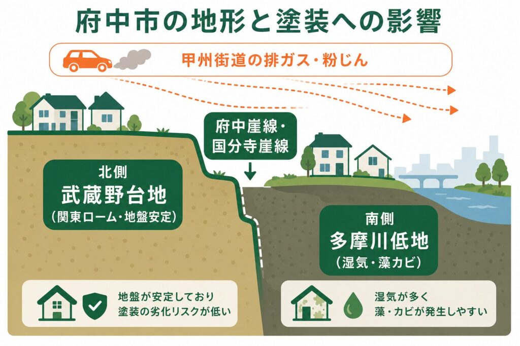 府中市の環境が塗装に与える影響