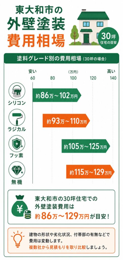 東大和市の外壁塗装費用相場