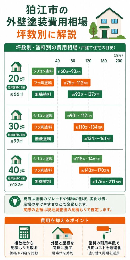 狛江市の外壁塗装費用相場を坪数別に解説