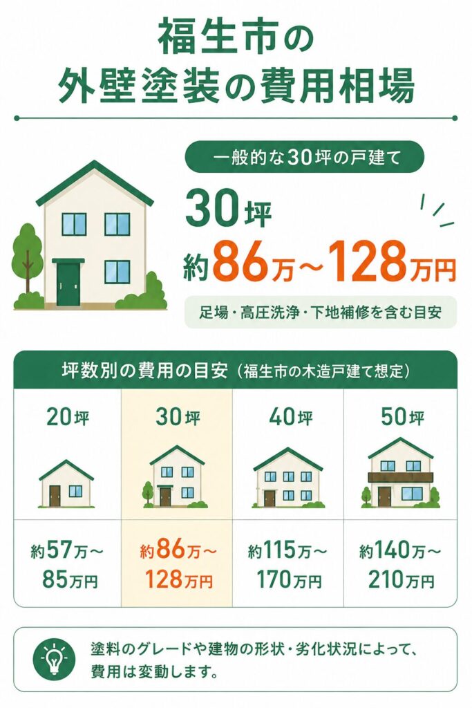 福生市の外壁塗装の費用相場
