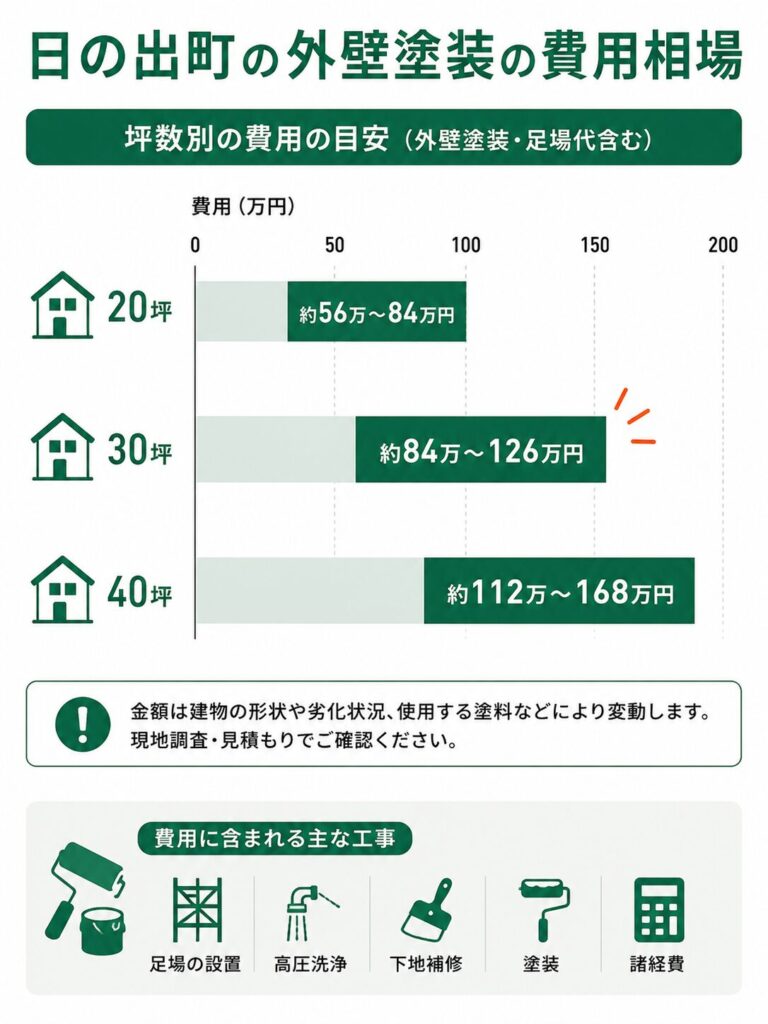 日の出町の外壁塗装の費用相場