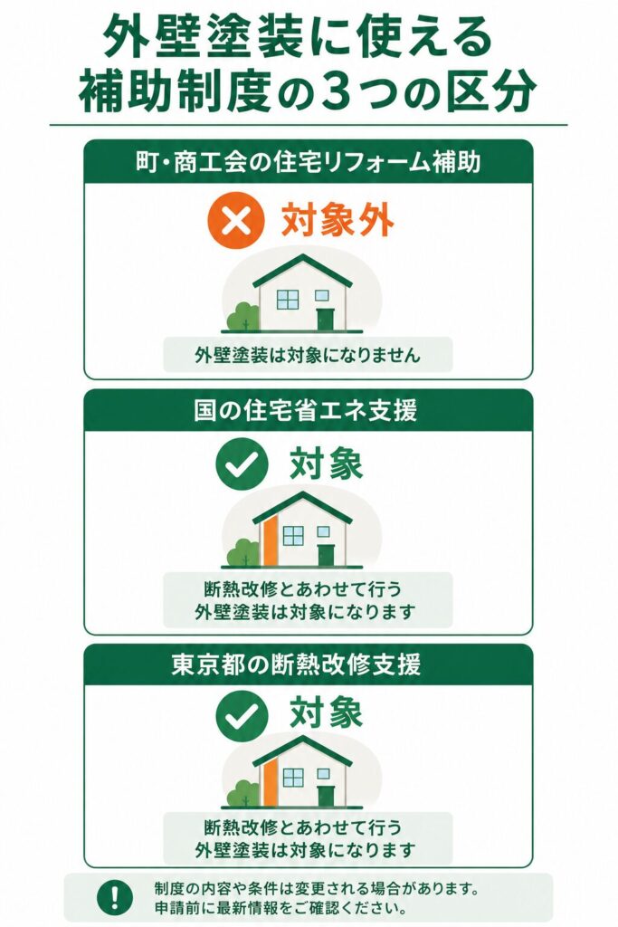 日の出町で使える外壁塗装の補助金