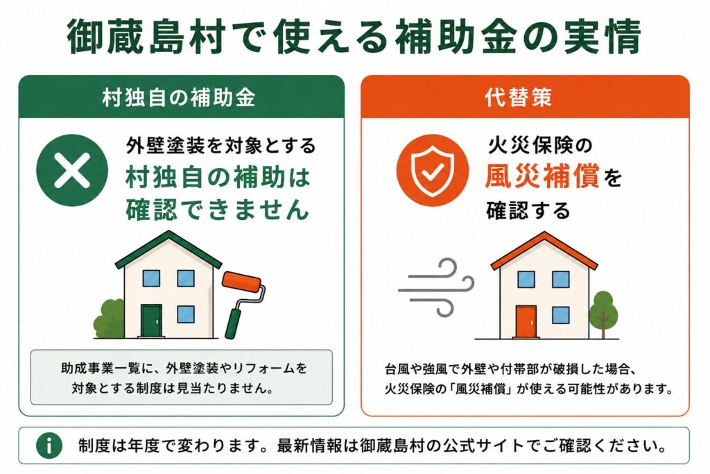 御蔵島村で使える補助金の実情