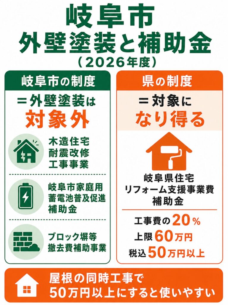 岐阜市で使える外壁塗装の補助金【2026年度最新】