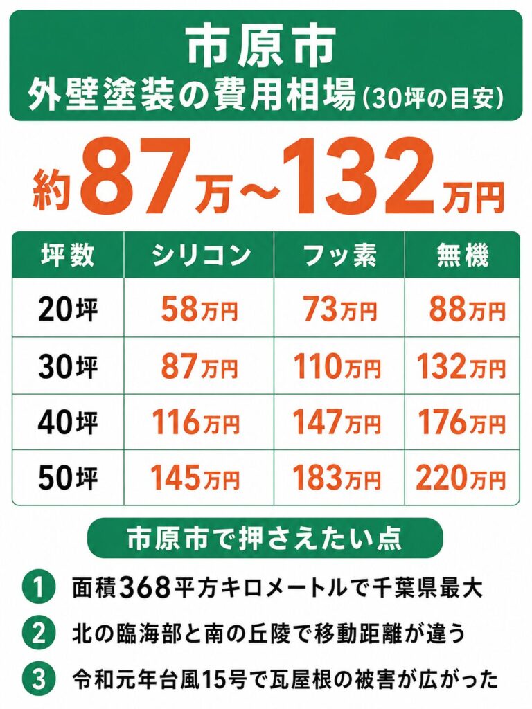 市原市の外壁塗装の費用相場