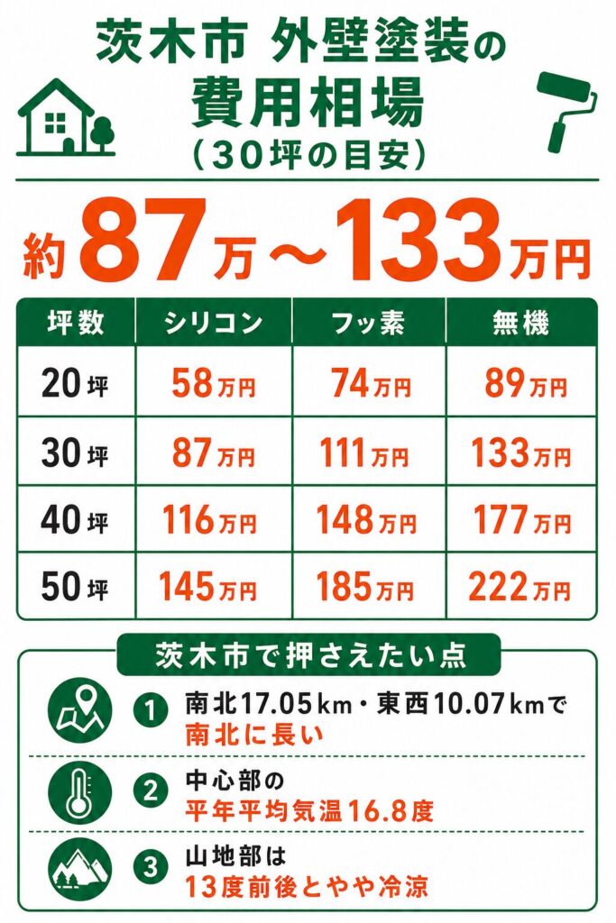 茨木市の外壁塗装の費用相場