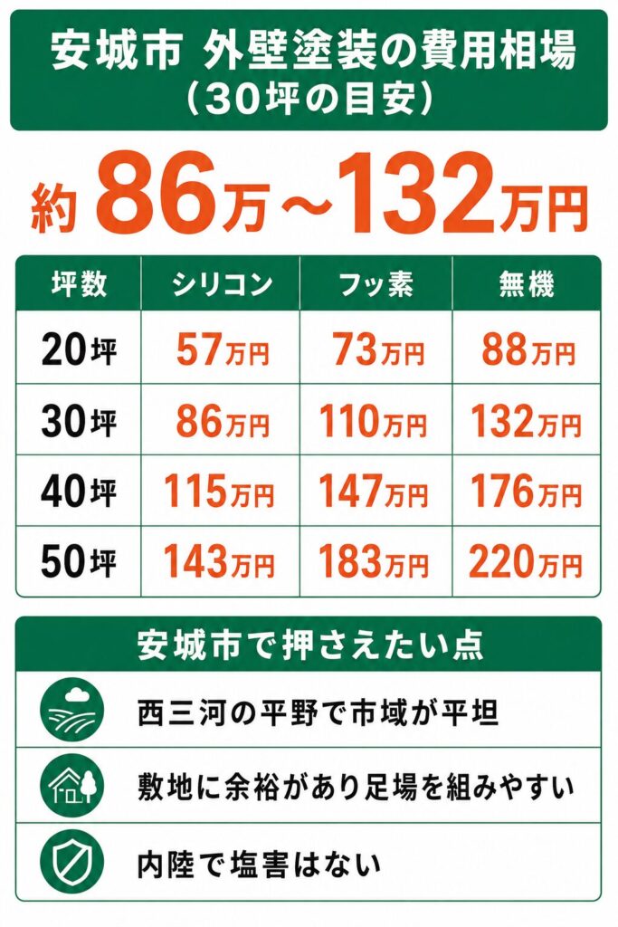 安城市の外壁塗装の費用相場