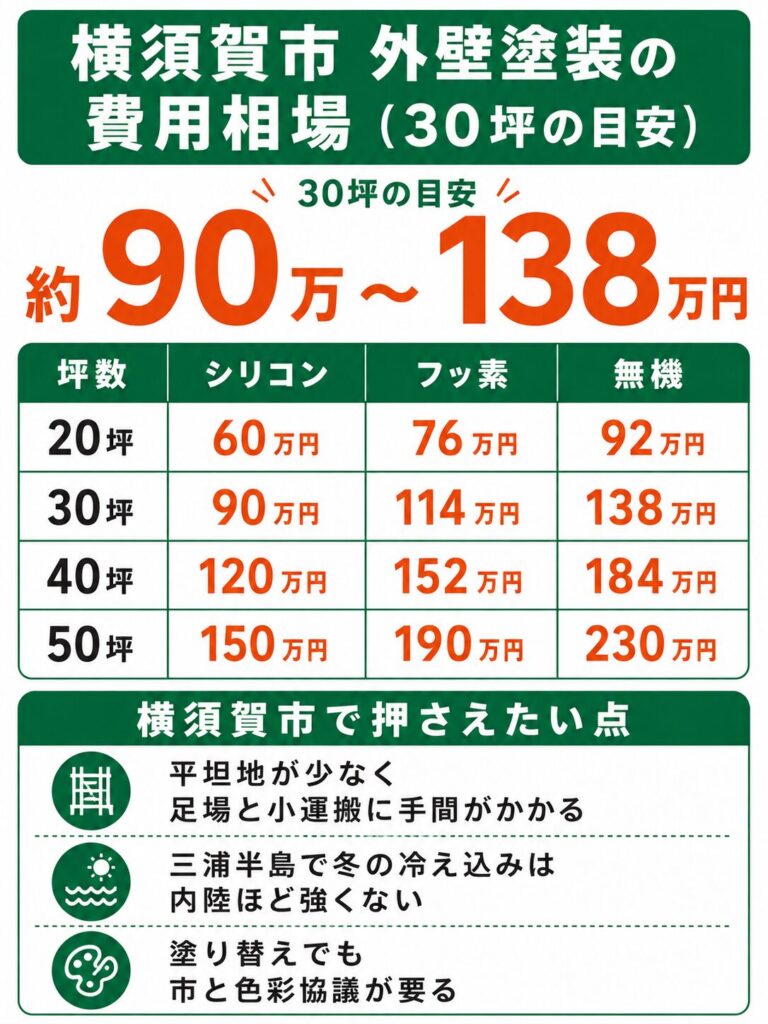 横須賀市の外壁塗装の費用相場