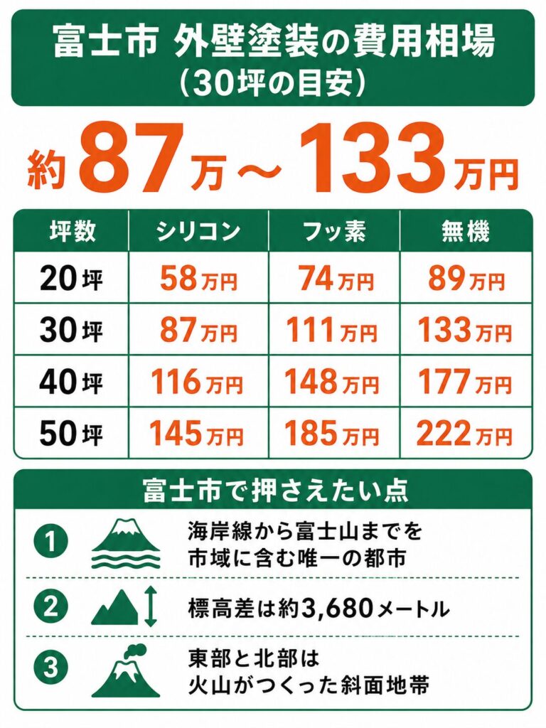 富士市の外壁塗装の費用相場