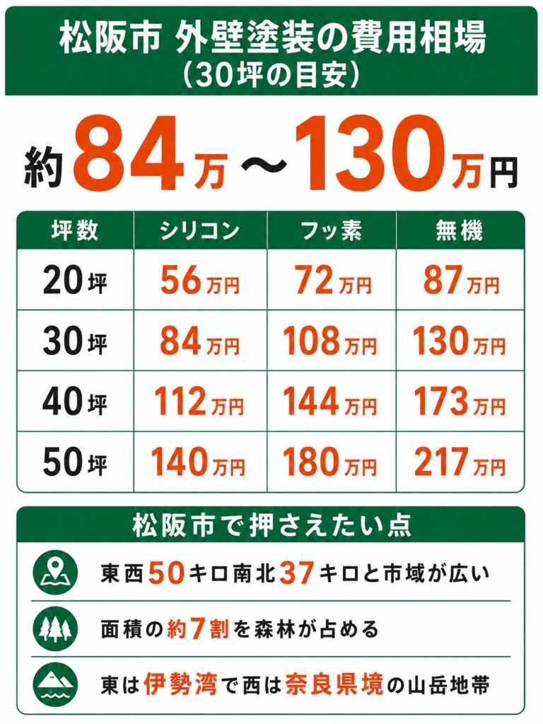 松阪市の外壁塗装の費用相場