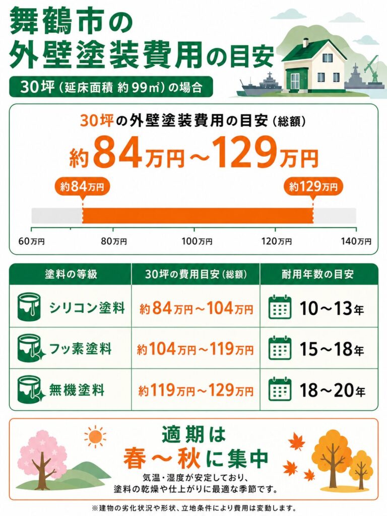 舞鶴市の外壁塗装の費用相場