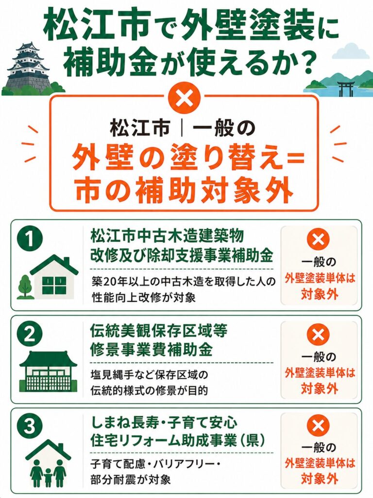 松江市で使える外壁塗装の補助金【2026年度最新】