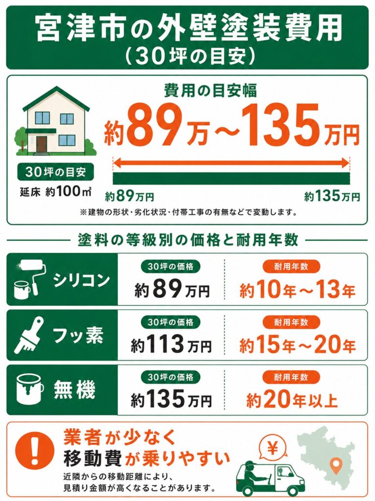 宮津市の外壁塗装の費用相場