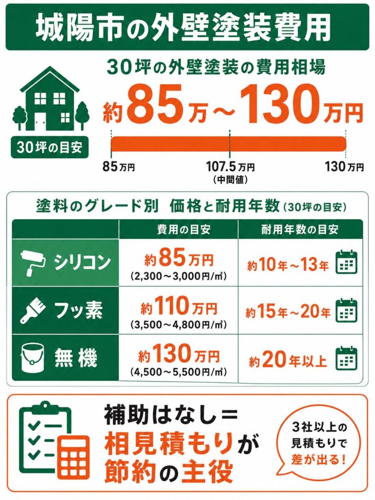 城陽市の外壁塗装の費用相場