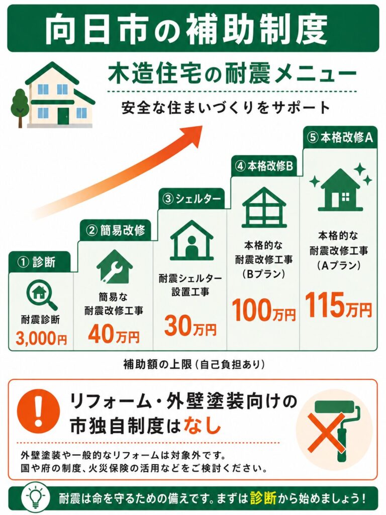 向日市で使える外壁塗装の補助金【2026年度最新】