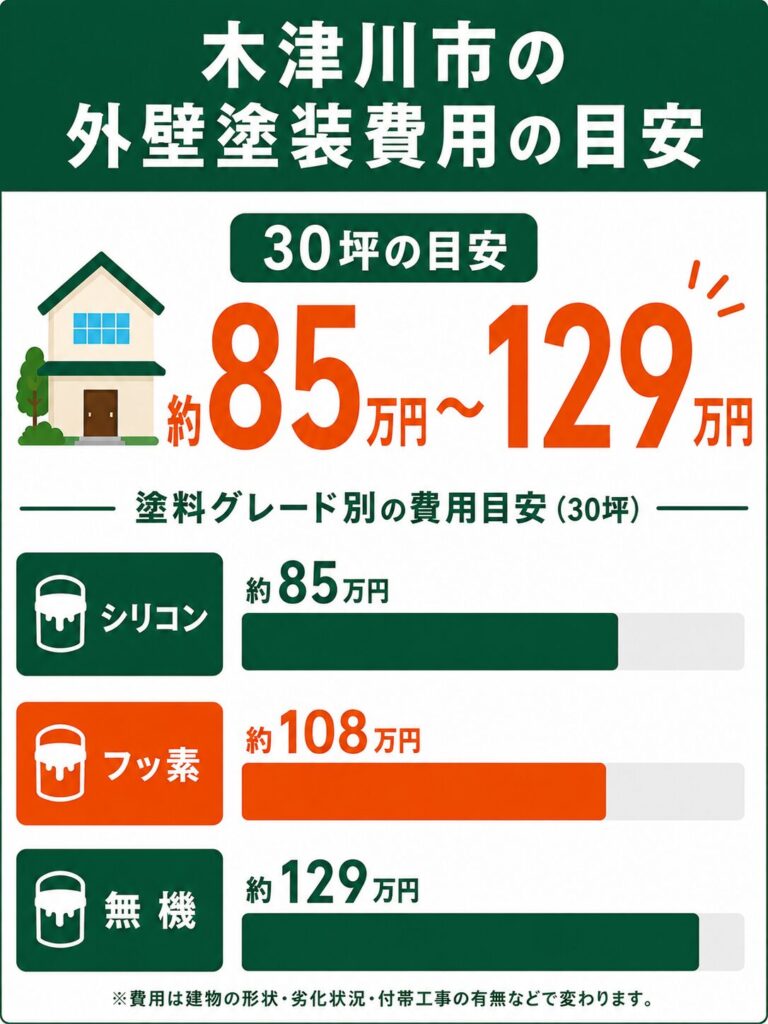 木津川市の外壁塗装の費用相場