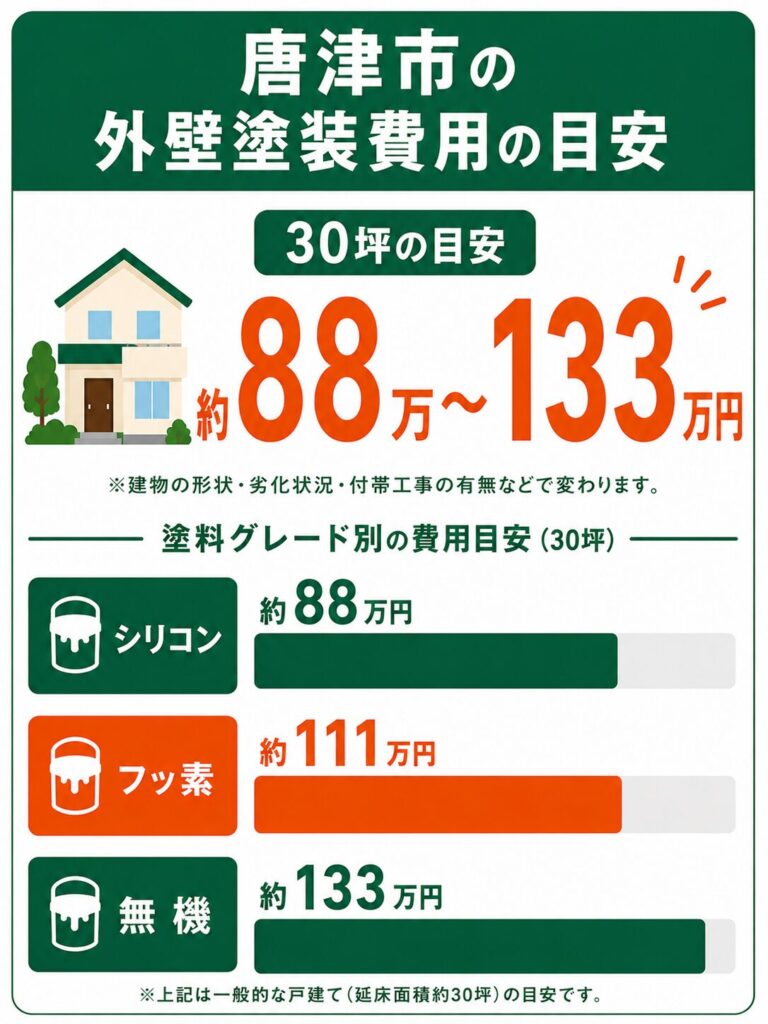 唐津市の外壁塗装の費用相場