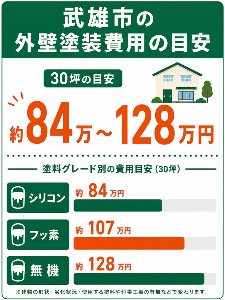 武雄市の外壁塗装の費用相場