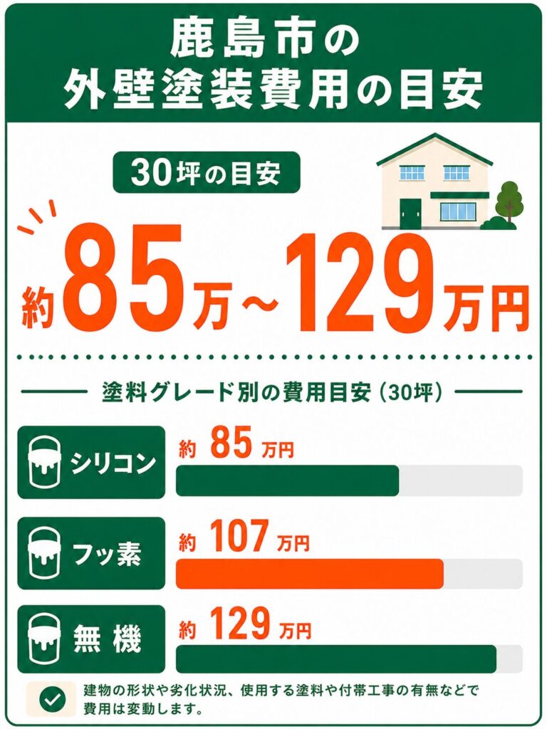 鹿島市の外壁塗装の費用相場