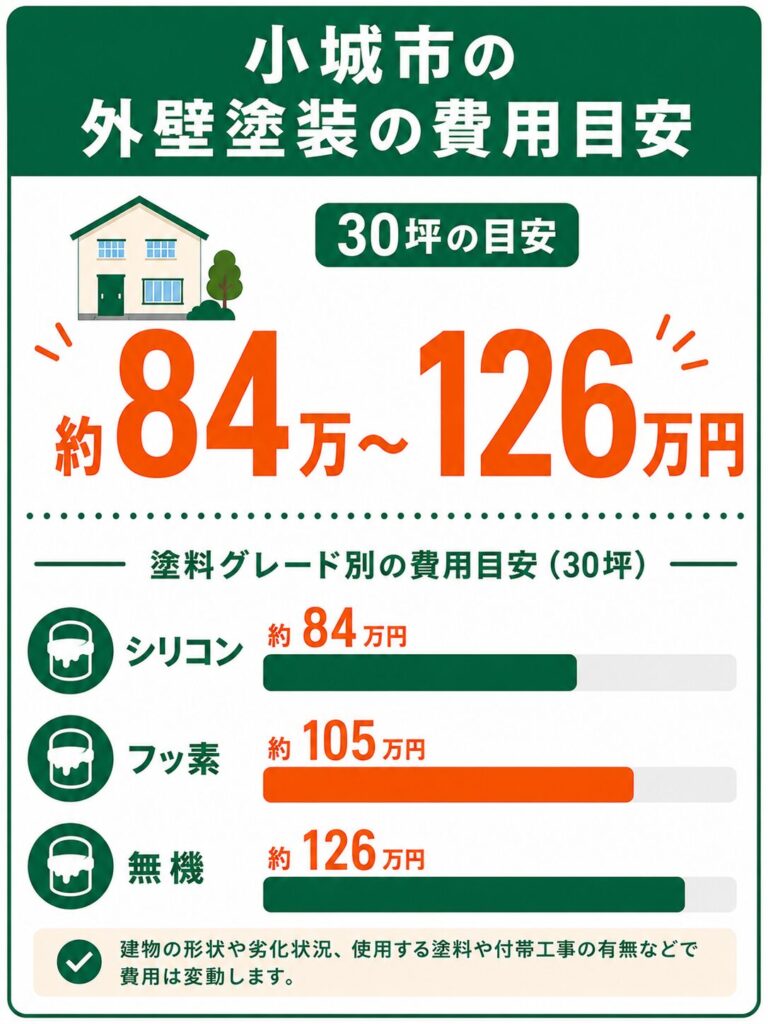 小城市の外壁塗装の費用相場