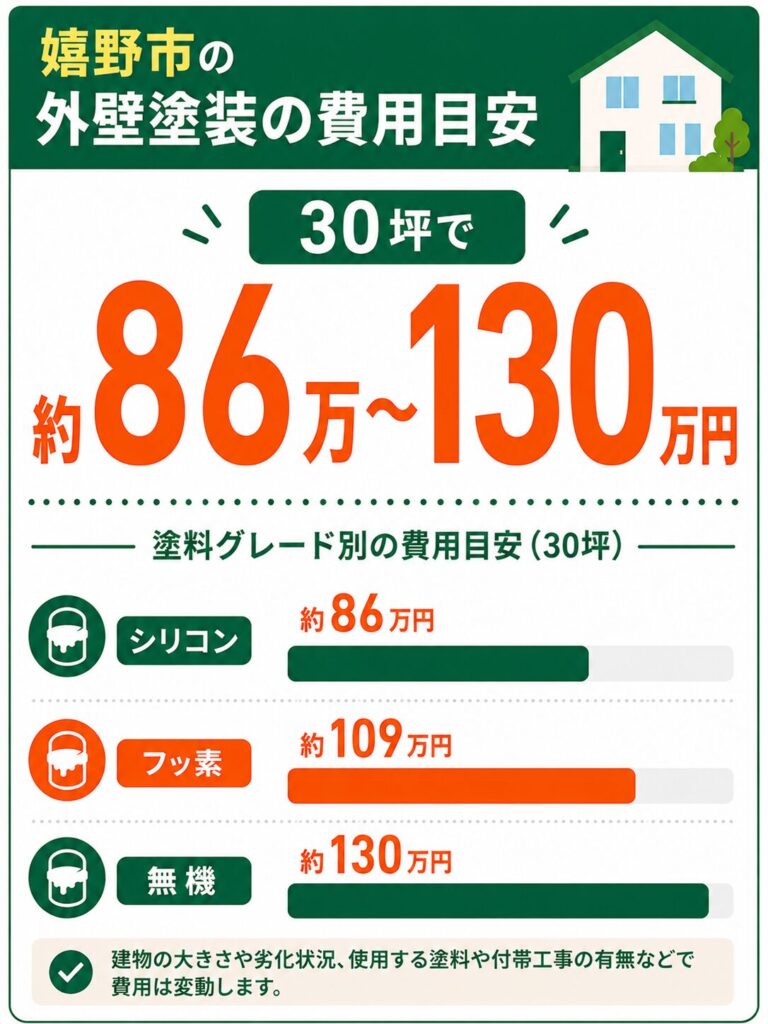 嬉野市の外壁塗装の費用相場