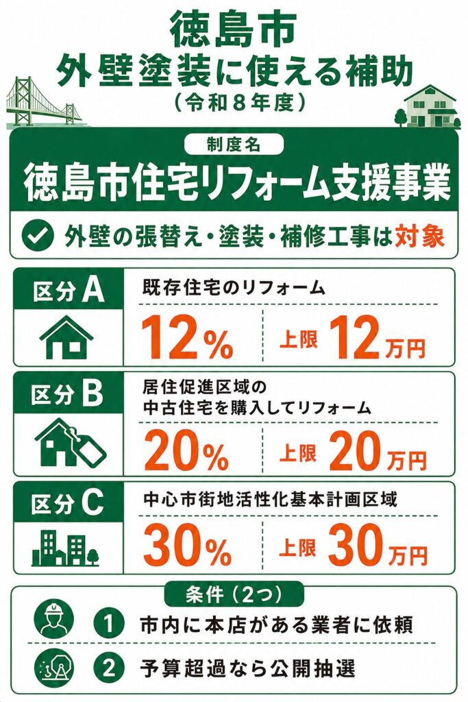 徳島市で使える外壁塗装の補助金【2026年度最新】