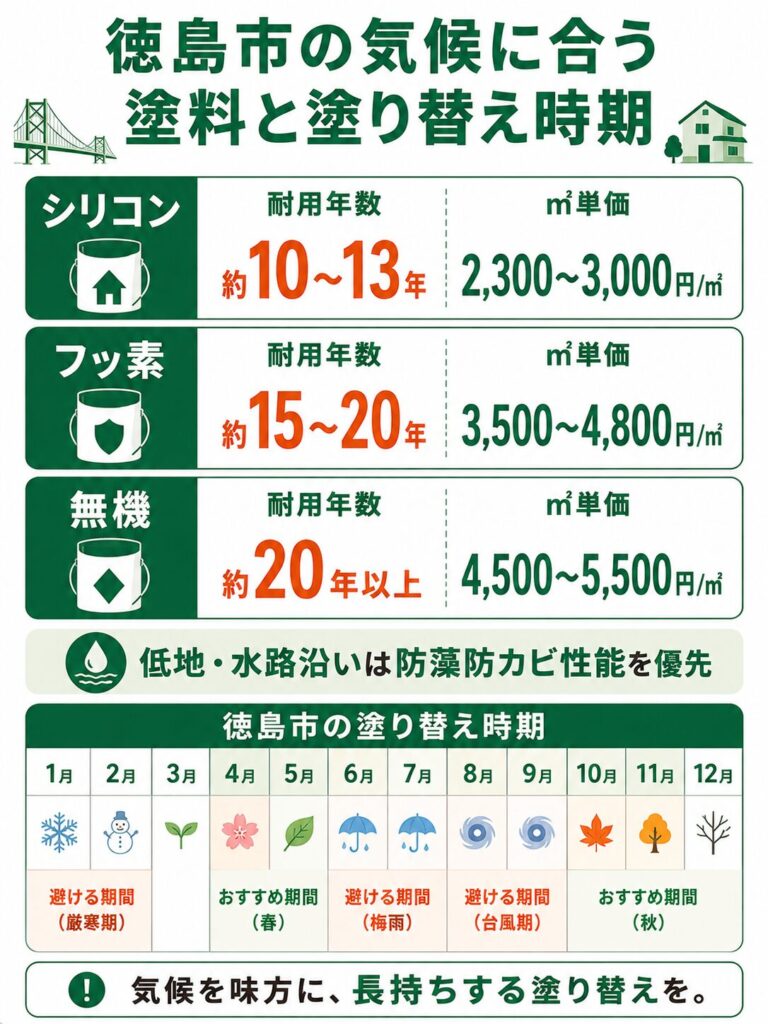 外壁塗装の基礎知識と徳島市での塗り替え時期