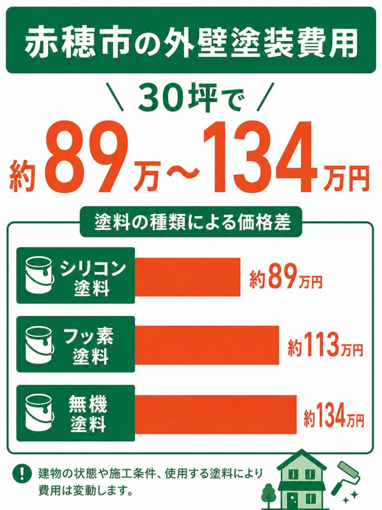 赤穂市の外壁塗装の費用相場
