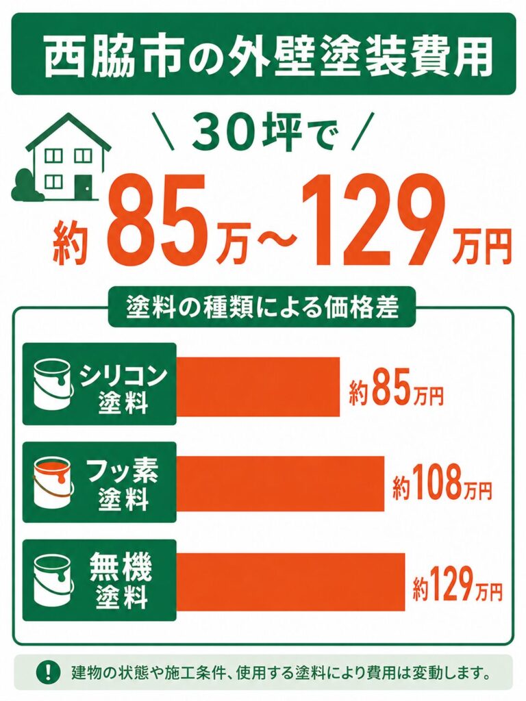西脇市の外壁塗装の費用相場