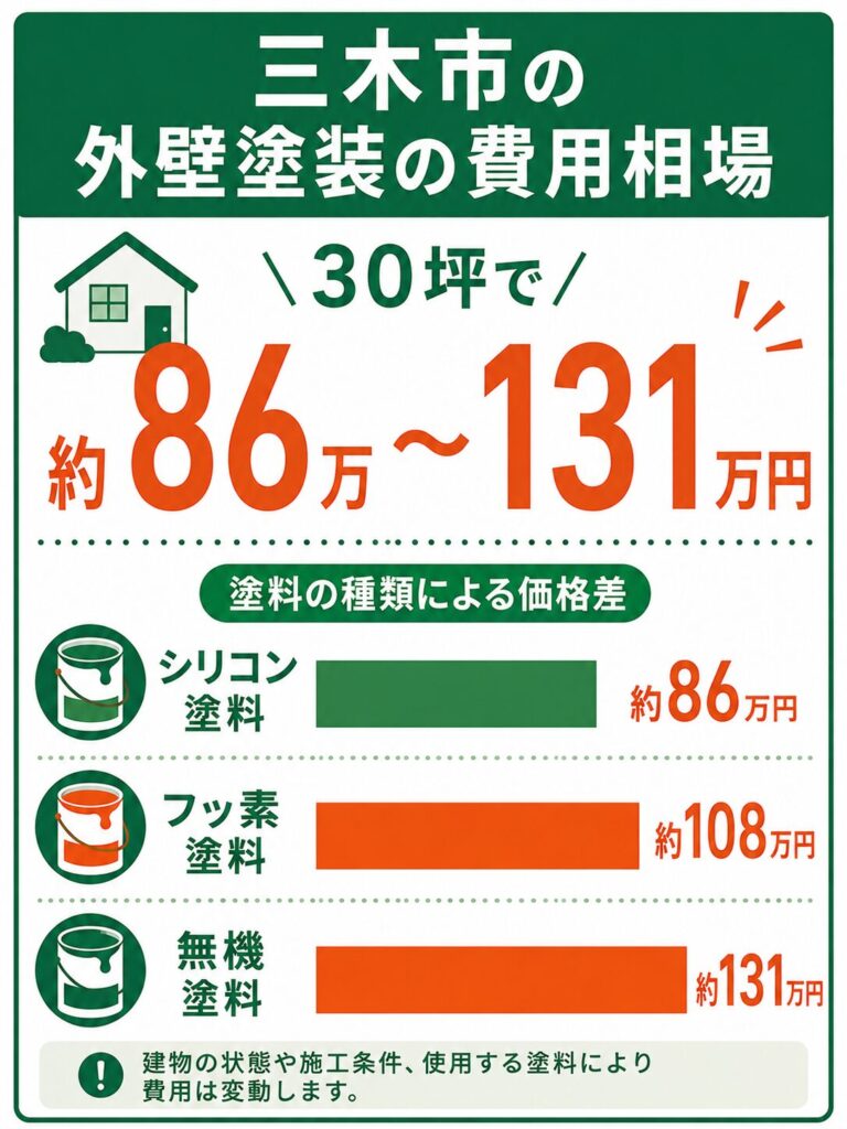 三木市の外壁塗装の費用相場