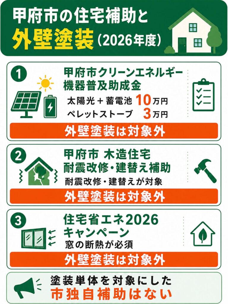 甲府市で使える外壁塗装の補助金【2026年度最新】