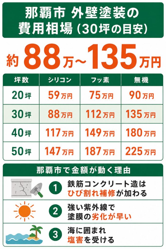 那覇市の外壁塗装の費用相場