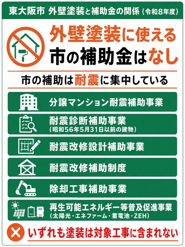 東大阪市で使える外壁塗装の補助金【2026年度最新】